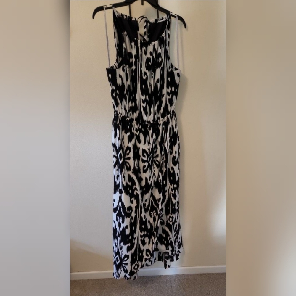 Athleta Black & White Ikat Tank Top Maxi Sundress - Size L